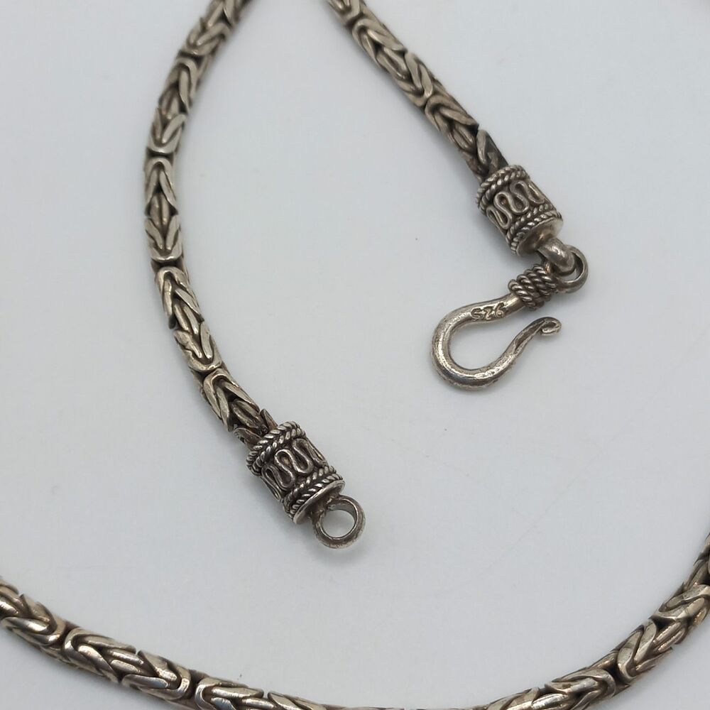 Sterling Silver BYZANTINE CHAIN 3mm 25g 18" Necklace - Picture 4 of 7